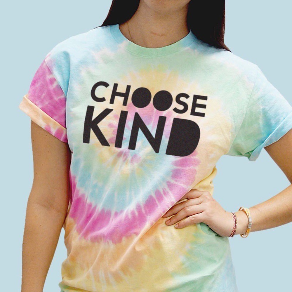 Choose Kind Graphic Tie Dye T-Shirt Small Unisex Cotton Short Sleeve